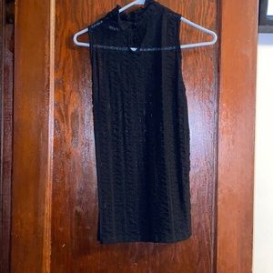 Sheer black lace blouse